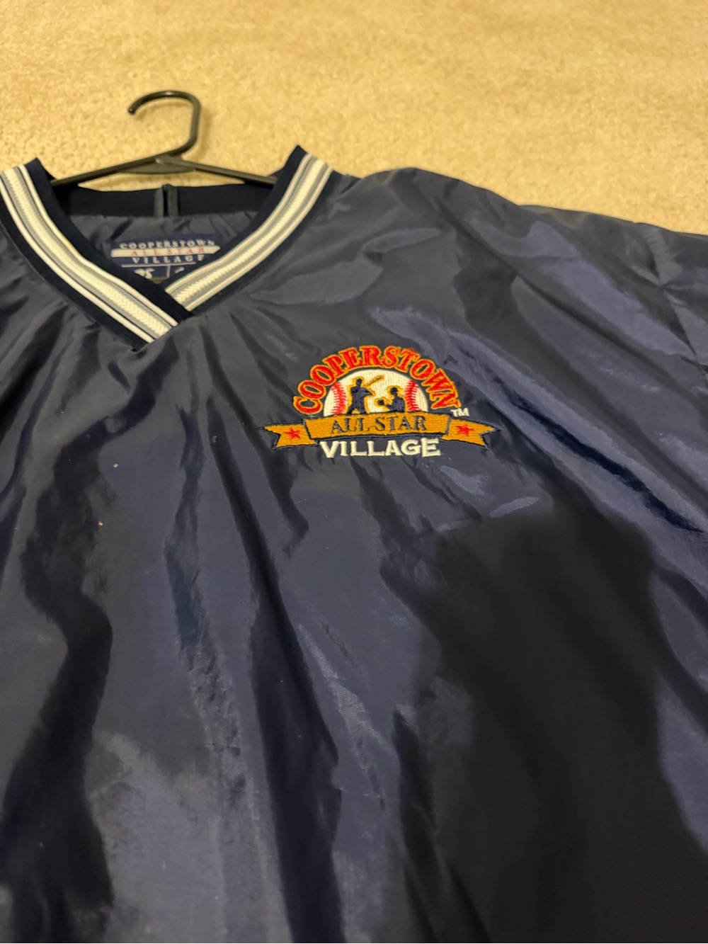 XL Cooperstown All Star Village Pullover Navy Jacket Windbreaker